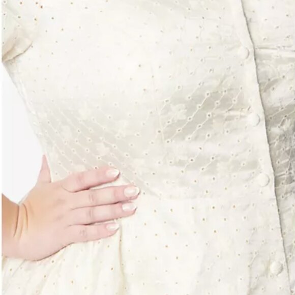 NWT Unique Vintage Ivory & Gold Brocade Swing Dress - Picture 4 of 4